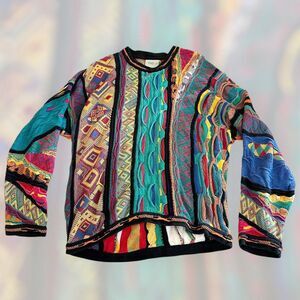 Coogi Authentic Sweater 90s 2000s y2k Biggie Smalls Music Grail Multicolor Large